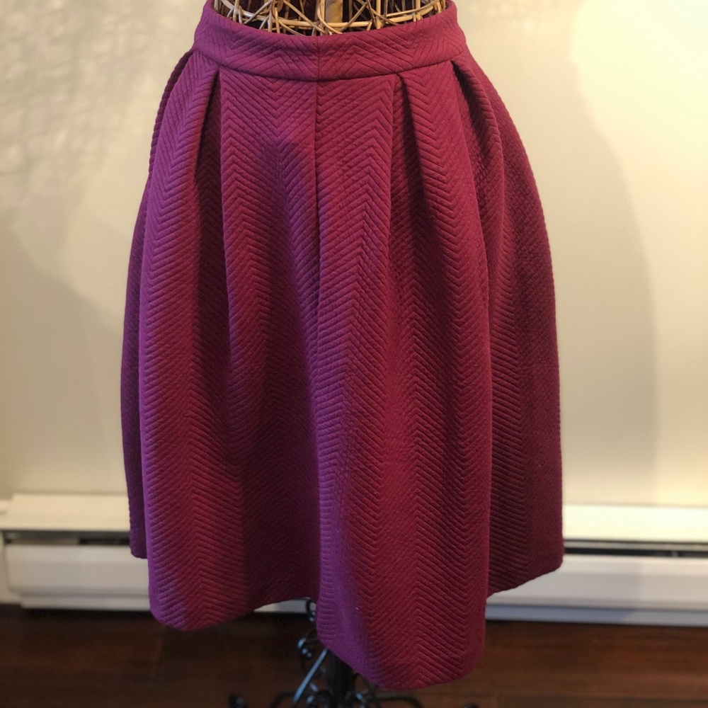 Burgundy Quilted Skirt